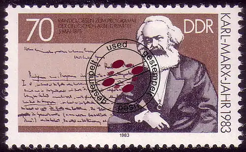2787 Karl Marx 70 Pf 1983 O