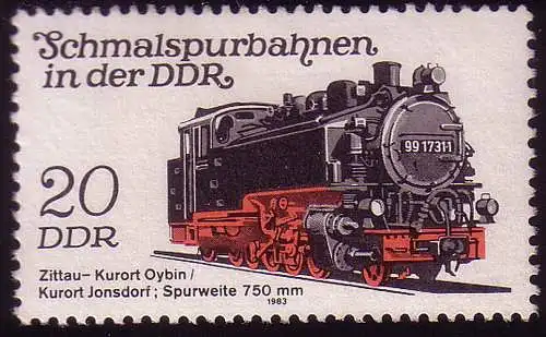 2794 Schmalspurbahnen 20 Pf 1983 Lokomotive **