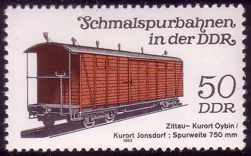 2795 Schmalspurbahnen 50 Pf 1983 Güterwagen **