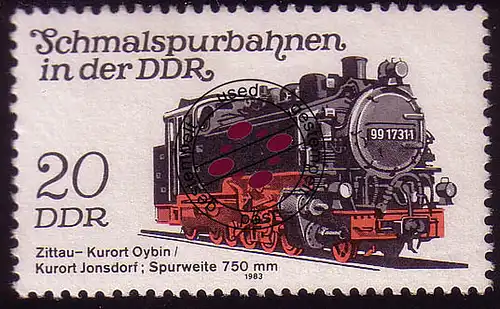 2794 Schmalspurbahnen 20 Pf 1983 Lokomotive O