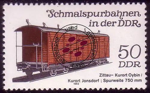 2795 Schmalspurbahnen 50 Pf 1983 Güterwagen O