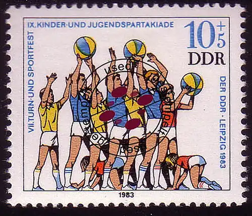 2814 Kinder- und Jugendspartakiade 1983 10+5 Pf O