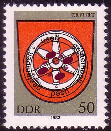 2820 Stadtwappen Erfurt O gestempelt
