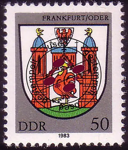 2821 Stadtwappen Frankfurt/Oder O gestempelt