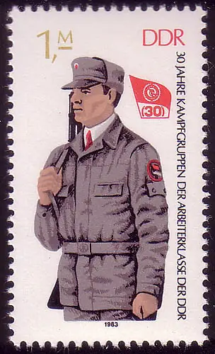 2824 30 Jahre Kampfgruppen 1 M aus Block 72, postfrisch **