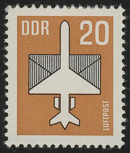 2832v timbres d'avion 20 Pf 1983, papier v, ** frais de port
