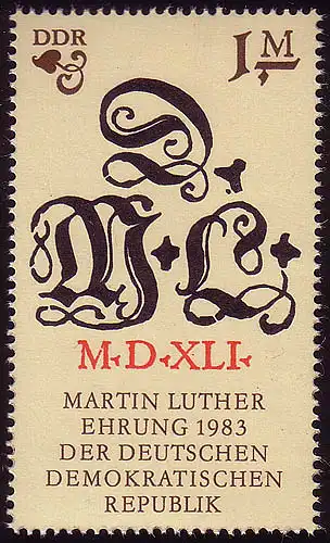 2833 Martin Luther 1 M du bloc 73 ** frais de port