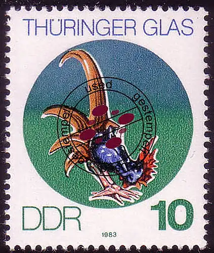 2835 Thuringer verre 10 Pf O tamponné