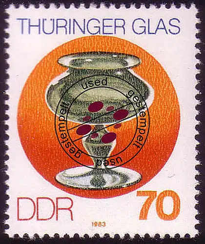 2838 Thüringer Glas 70 Pf O gestempelt