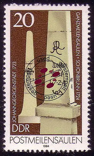 2854 miles de courrier 20 pf O cacheté