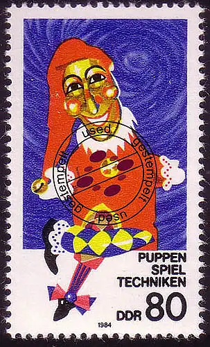 2877 Theaterpuppen 80 Pf O gestempelt