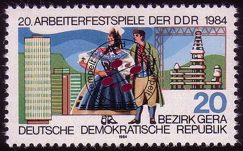 2881 Arbeiterfestspiele der DDR 20 Pf O gestempelt