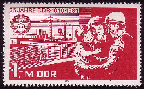 2896 35 Jahre DDR Wohnungsneubau 1 M aus Block 78 **