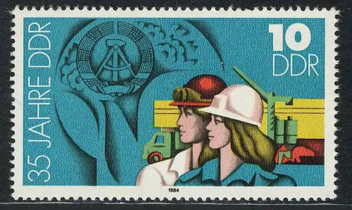 2898 35 Jahre DDR 10 Pf 1984 Bauwesen **