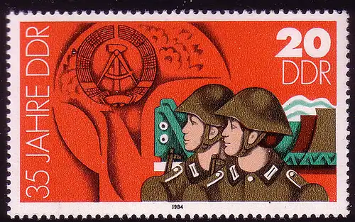 2899 35 ans RDA 20 Pf 1984 Défense nationale **