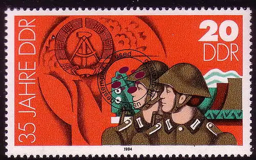 2899 35 ans RDA 20 Pf 1984 Défedération nationale O