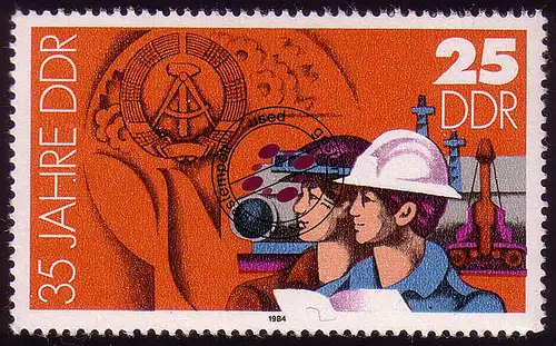 2900 35 ans RDA 25 Pf 1984 Industrie O