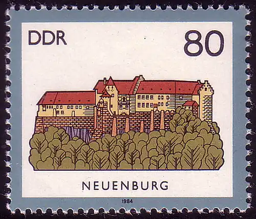 2913 Burgen 80 Pf 1984 Neuchâtel **