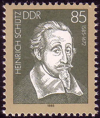 2933 Heinrich Schütz 85 Pf aus Block **