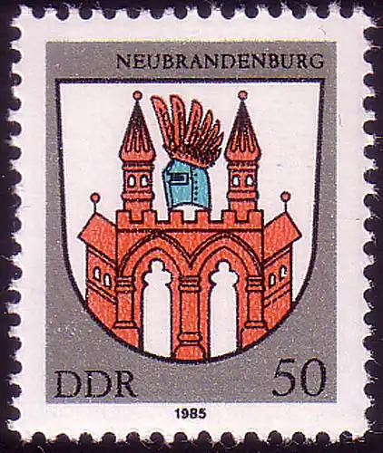 2934 Stadtwappen Neubrandenburg, postfrisch **
