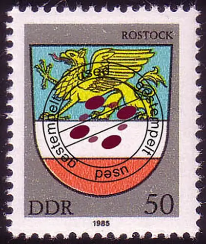 2936 Stadtwappen Rostock, gestempelt O