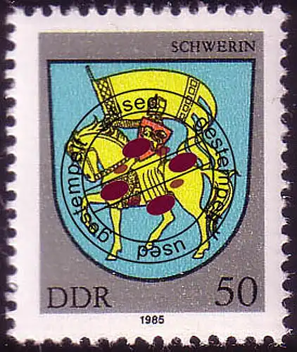2937 Stadtwappen Schwerin O gestempelt