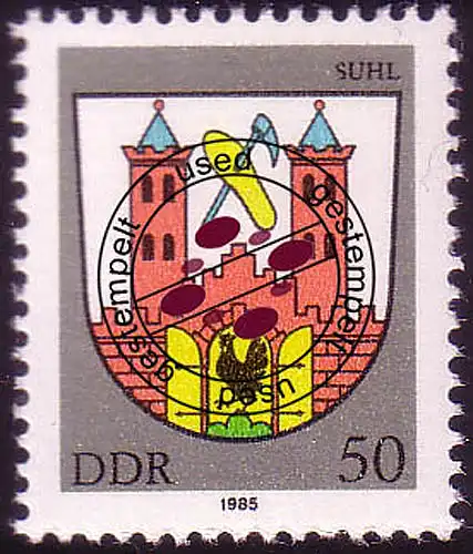 2938 Stadtwappen Suhl O gestempelt