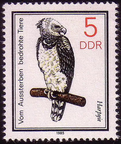 2952 Aussterben bedrohte Tiere 5 Pf 1985 Harpyie **