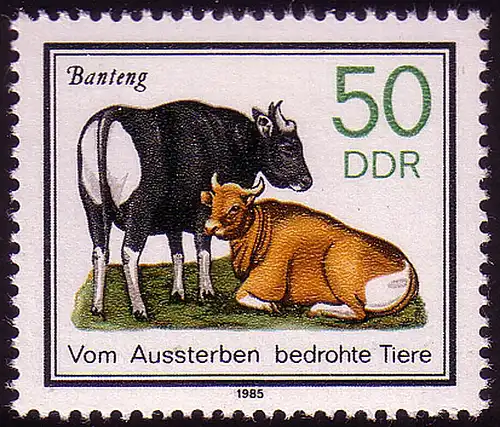 2955 Aussterben bedrohte Tiere 50 Pf 1985 Banteng **
