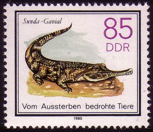 2956 Animaux menacés d'extinction 85 Pf 1985 Sunda-Gavial