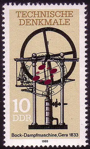 2957 Technische Denkmale Dampfmaschinen 10 Pf 1985 O