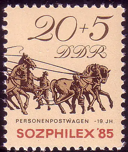 2966 SOZPHILEX 20+5 Pf 1985 **