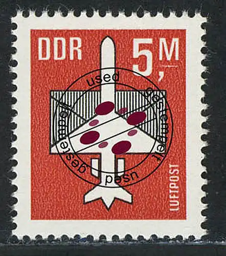 2967 Flugpostmarke 5 M 1985 O