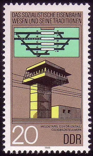 2968 Eisenbahnwesen 20 Pf Gleisbild, postfrisch **