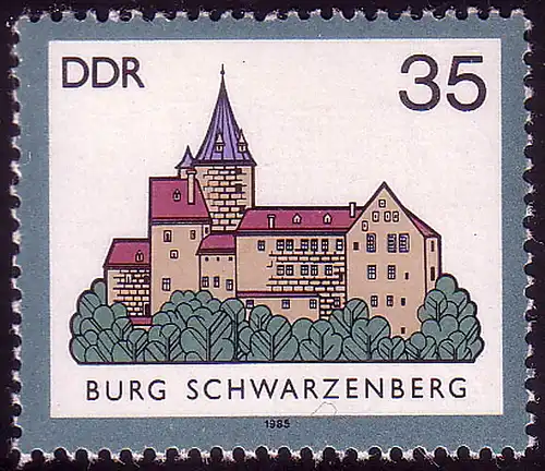 2978 Burgen 35 Pf 1985 Schwarzenberg **