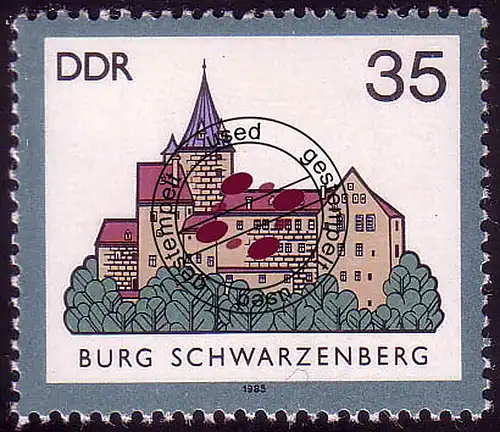 2978 Burgen 35 Pf 1985 Schwarzenberg O