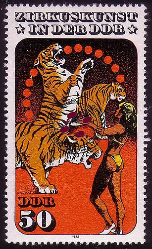 2986 Art de cirque 50 Pf 1985 Tigerdressur O