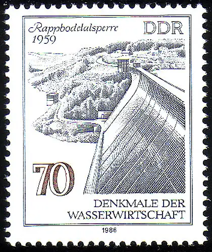 2996 Denkmale Wissenschaft 70 Pf Rappbodetalsperre **