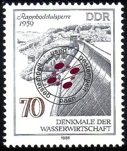 2996 Denkmale Wissenschaft 70 Pf Rappbodetalsperre O