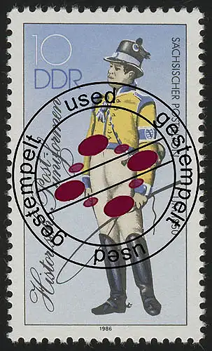 2997 I Historische Postuniformen 10 Pf, RaTdr., O