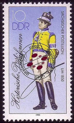 2997 II Historische Postuniformen 10 Pf, Offset-Druck Odr. aus ZD, O