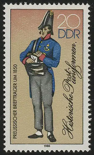 2998 II Historische Postuniformen 20 Pf, Offset-Druck Odr. aus ZD, **