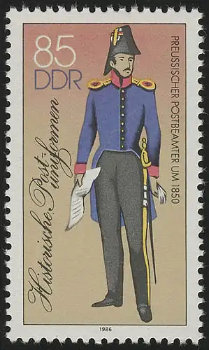 2999 I Historische Postuniformen 85 Pf, RaTdr., **