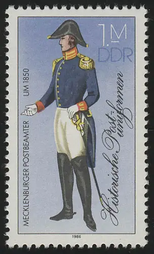3000 I Historische Postuniformen 100 Pf, Raster-Tiefdruck RaTdr. aus Bogen, **