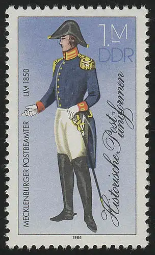 3000 I Uniformes postaux historiques 100 Pf, RaTdr., **