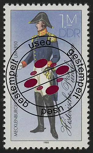 3000 I Uniformes postaux historiques 100 Pf, RaTdr., O