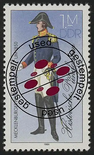 3000 II Uniformes postaux historiques 100 Pf, Odr., E