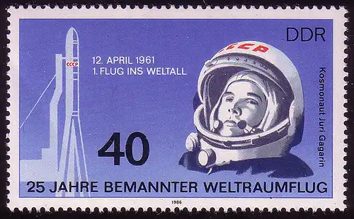 3005 Bemannter Raumflug 40 Pf Jurij Gagarin **