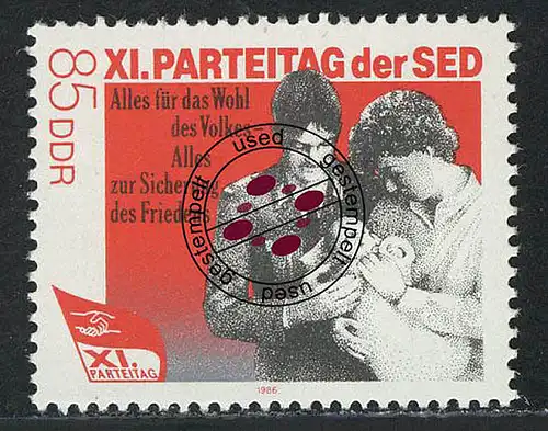 3012 SED 85 Pf 1986 Familie mit KindO