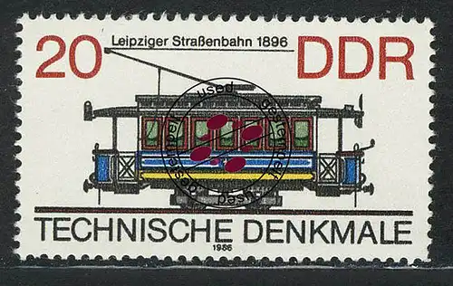 3016 Technische Denkmale 20 Pf 1986 Straßenbahn O
